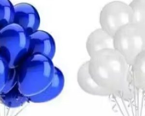 Latex Metallic Balloons Blue White Pack Of 100 Pcs