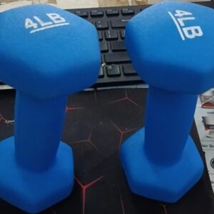 Zumwalt Premium Half Coating Cast Iron Weight Dumbbells 4 Lb Each Blue 3700 Grams