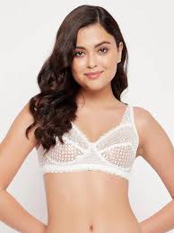 Clovia White Colour Net Bra For Women Size S