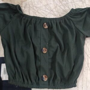 Green Crop Top For Women Girls Size M