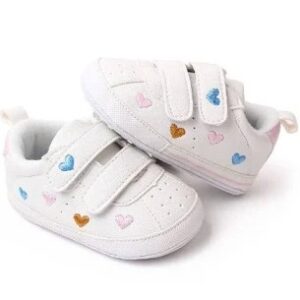 Lightweight Non Slip Breathable First Walkers For Toddlers White Colour Size 3