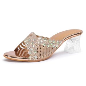 Denill Women Block Heel Slip On Fashion Sandal Women Girls Colour Antique Size 41