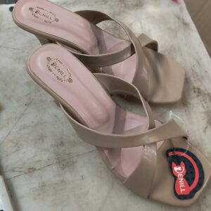 Denill Cross Strap Block Heels Size 41 Peach Colour