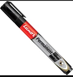 Luxar Black Refillable Permanent Marker Pen Black Pack Of 10