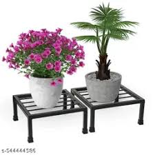 Black Color Flower Pot Stand Set Of 4