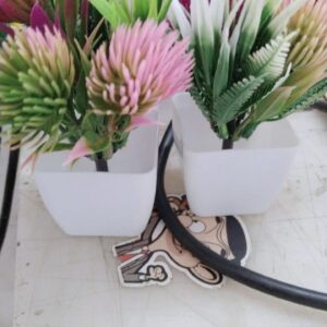 Artificial Multicolor Plastic Flower Pot Set Of 2