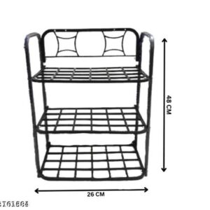 Collapsible Shoe Rack 3Shelve Metal Stand Or Shoe Rack