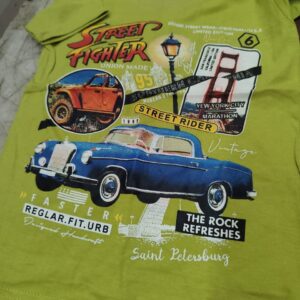 Green Colour T Shirt For Kids Boy And Girl Size 4 To 5Y