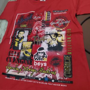 Red Colour T Shirt For Kids Boy And Girl Size 4 To 5Y