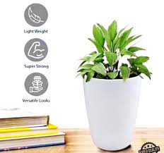 White Color Plastic Planter