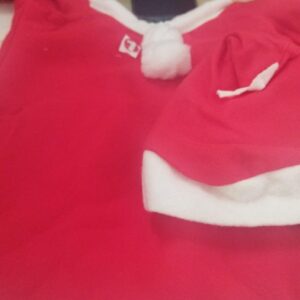 Red Colour Santa Claus Frock With Cap And Socks Size 2 To 3 Year
