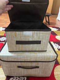 Fabric Organizers Foldable Storage Box Set Of 2