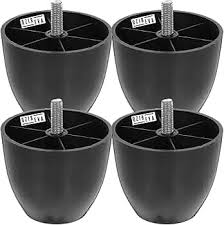 Black Plastic Furniture Legs 4Pcs