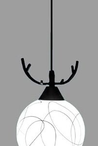 Glass With Deer Shape Cap Hanging Pendant Ceiling Light Lamp For Bedroom Pack Of 2