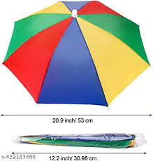 1 Fold Multicolor Hat Type Head Fixing Umbrella