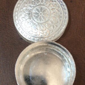 Artificial White Silver Plated Kumkum Dabbi 1Pc