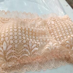 Women Cream Colour Net Fabric Strapless Bra Size 28