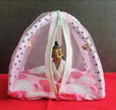 Laddu Gopal Mosquito Net Bed Kit Pink Colour