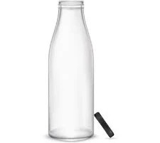 Transparent Glass Bottle With Black Lid 500Ml