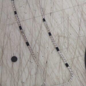 Silver And Black Moti Design Women Payal
