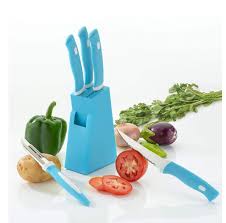 Skyblue Knife Set For Kitchen With Stand 5Pcs