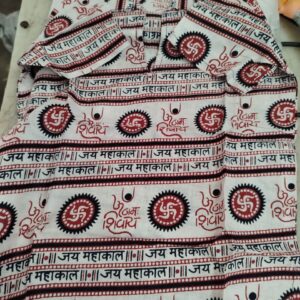 White Cotton Printed Short Kurta For Kids Size 18
