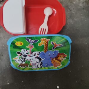 Red And Blue Color Plastic Kids Tiffin Box