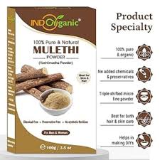 Indo Organic 100 Percent Pure And Natural Mulethi Powder 100G