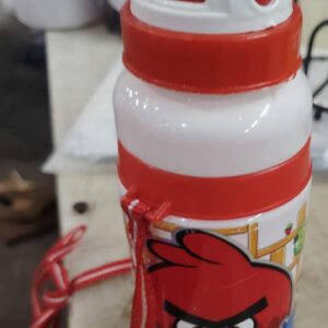 White And Red Plastic Kids School Water Bottle