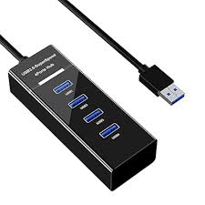 Black Usb 4 Port Hub Adapter