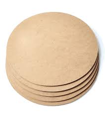 Wooden Brown Round Board For Art And Craft 5Pcs