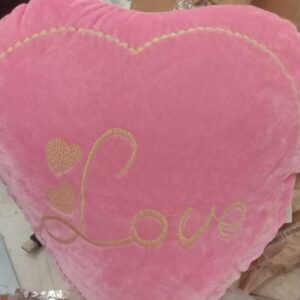 Pink Color Love Printed Heart Shaped Cushion 2Pcs