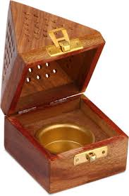 Sheeshma Wooden Incense Box Holderdhoop Stand Ash Catcher Handmade Fragrance Wooden Holder