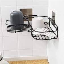 Selfadhesive Kitchenbathroom Corner Shelf Organiser Storage Rack