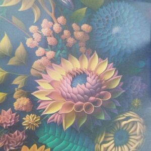 Blue Color Printed Fridge Mat Set Of 4