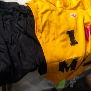 Boys Printed T Shirt With Pant Yellow Black Size 22