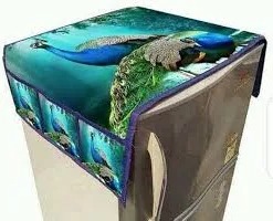 Peacock Printed Fridge Cover