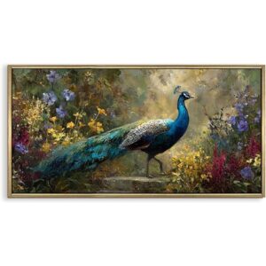 Enchanted Plumage Peacock In The Forest Clearing Wallpaper 5 Foot