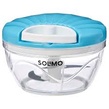 Solimo Plastic 500 Ml Large Vegetable Chopper With 3 Blades Blue