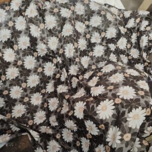 Grey Floral Printed Waterproof Bed Sheet Mattress Protector