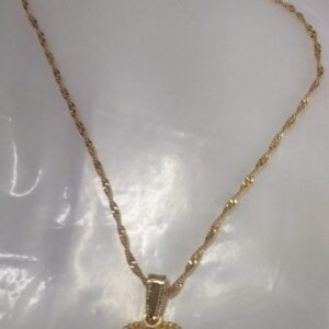 Golden Color Chain With Heart Shape Locket For Women