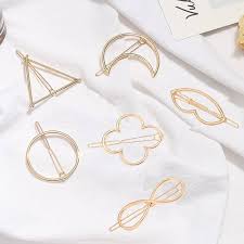 Golden Color Different Design Hair Clip Set Of 6
