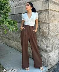 Women Trouser Brown Colour Size L