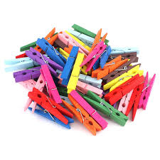 Lakeer 50 Pcs Colorful Mini Wooden Clips 1 Point 5 Inch