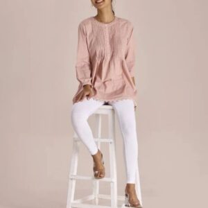 Women White Color Laggi Size M