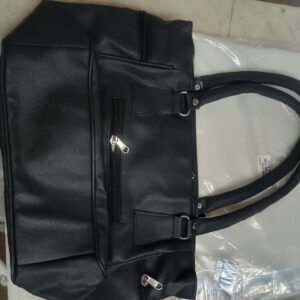 Black Shoulder Bag Multiple Compartments Women Handbag