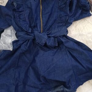 Loose Korean Style Contrast Long Temu Oman Blue Baby Girls Size 3 To 4 Year