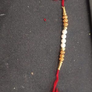 Red Color Rakhi For Men White Stone