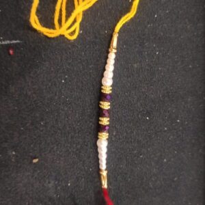 Red Yellow Rakhi White And Purple Stone