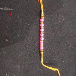 Yellow Brother Rakhi Men Women Pink Stone